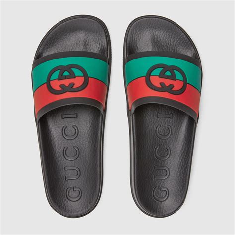 gucci slides men green|men gucci slides on sale.